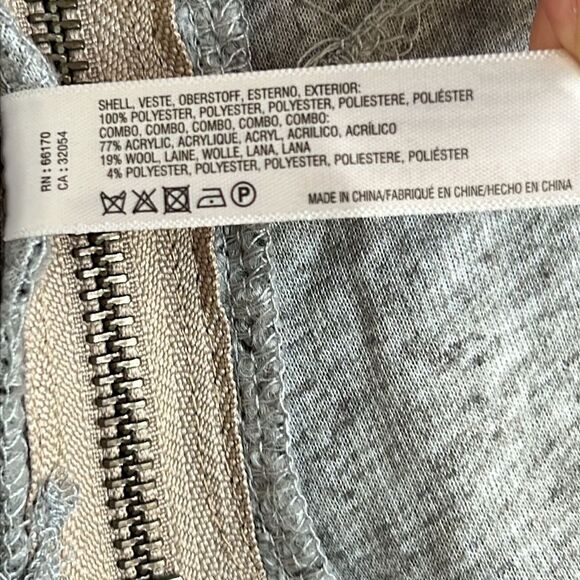 Saturday Sunday Anthropologie Faux Suede Sherpa Moto Long Zip Vest Cozy Western - Picture 10 of 14